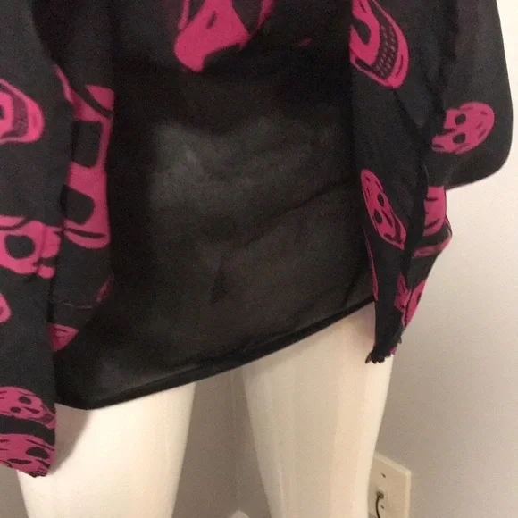 Sourpuss Black and Pink Skull High Low Dress - Picture 7 of 11